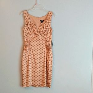 Bisou Bisou Sz 4 NWT gold with black polka dot dress